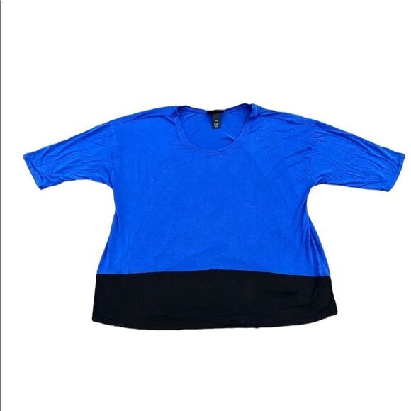 LANE BRYANT Blue & Black Blouse Size 22/24 - Picture 1 of 3